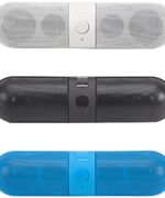 רמקול Bluetooth Ver. 2.1 מיקרופון מובנה ברמקול לקבלת שיחות טלפון, 2 רמקולים חזקים * 3 וואט, צליל נקי ואיכותי, רדיו FM, חיבור BT, TF, AUX סוללה נטענת 1200mAh, שמיעה רצופה מעל 5 שעות. כבל USB,