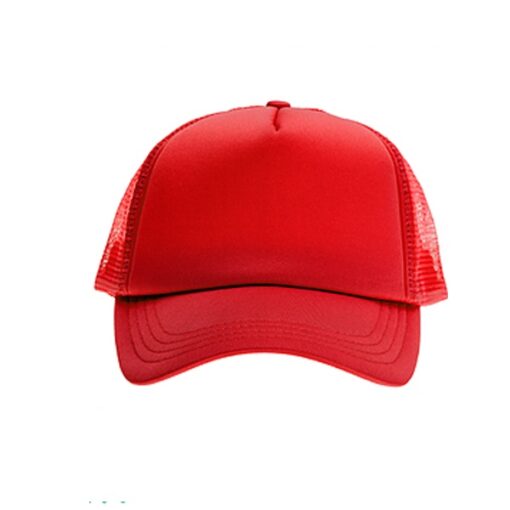 כובע רשת ממותג אדום מלא | הדפסה על כובעים | כובעים להדפסה | כובעים ממותגים
