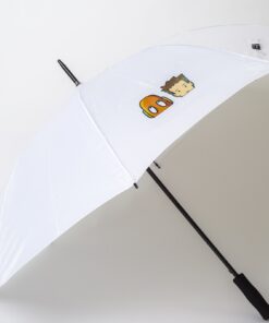מטריה לבנה ממותגת | מטריות ממותגות | הדפסה על מטריות | מטריות לפרסום